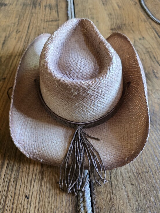 Charlie 1 Horse Tan Straw Cowboy Hat with Braided Band and Star Concho XL main image 4